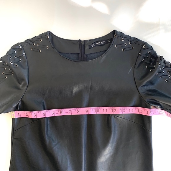 ZARA BASIC COLLECTION FAUX LEATHER DRESS - Picture 7 of 8